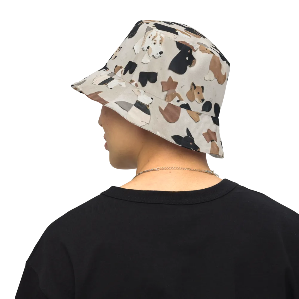 Paws And Pieces on Reversible Bucket Hat — Back Inside
