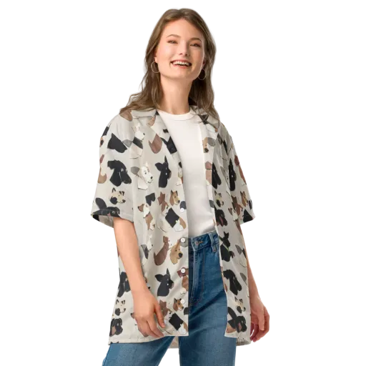 Paws And Pieces on a Button Shirt