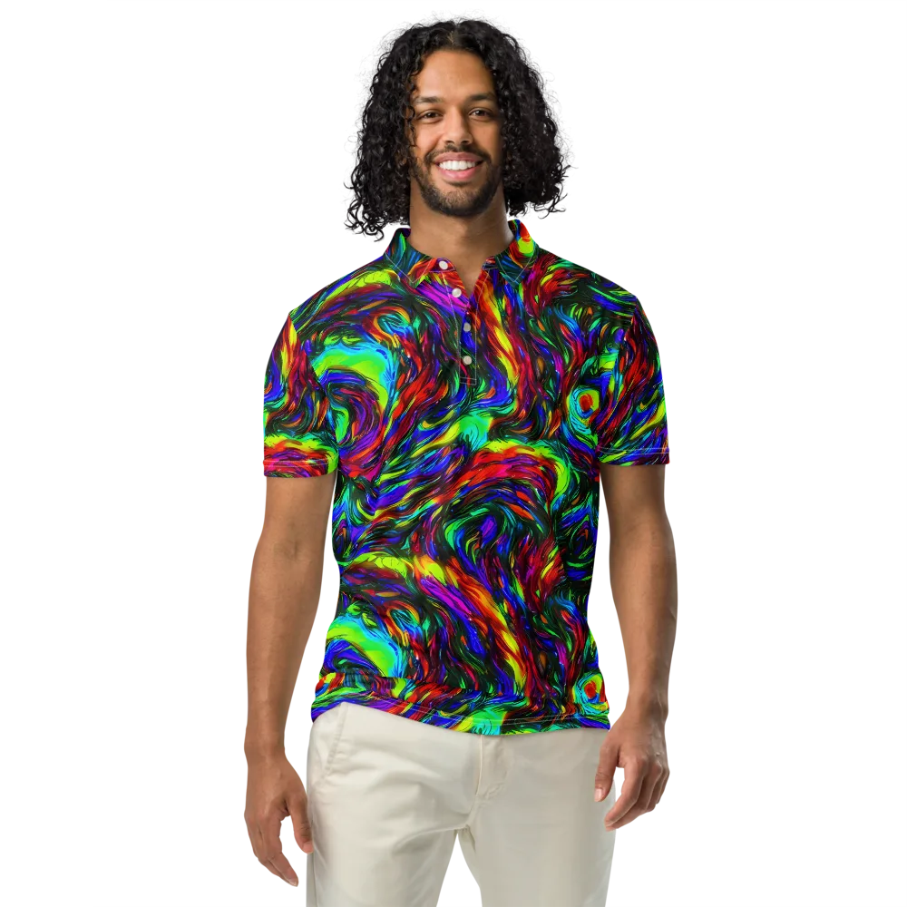 Calraet Swirl on Men's Slim Fit Polo Shirt — Front