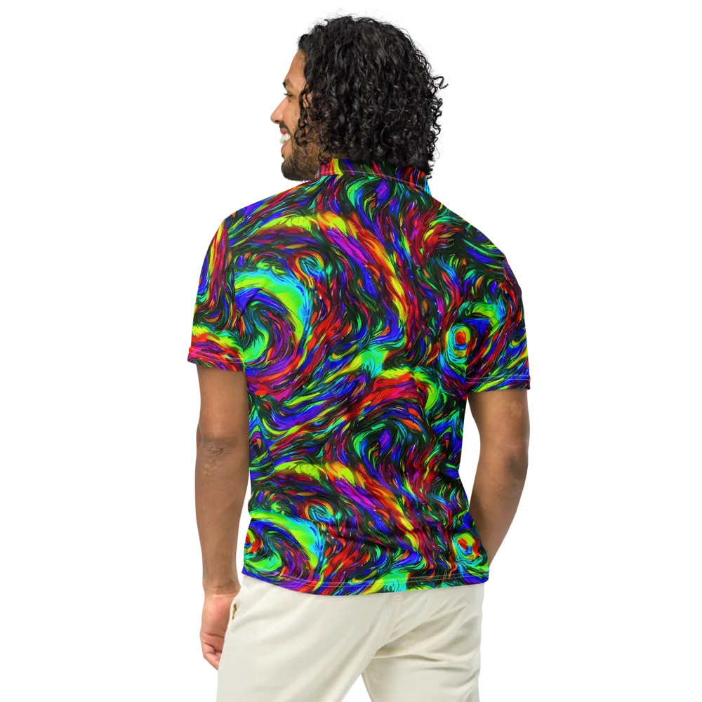 Calraet Swirl on Men's Slim Fit Polo Shirt — Back