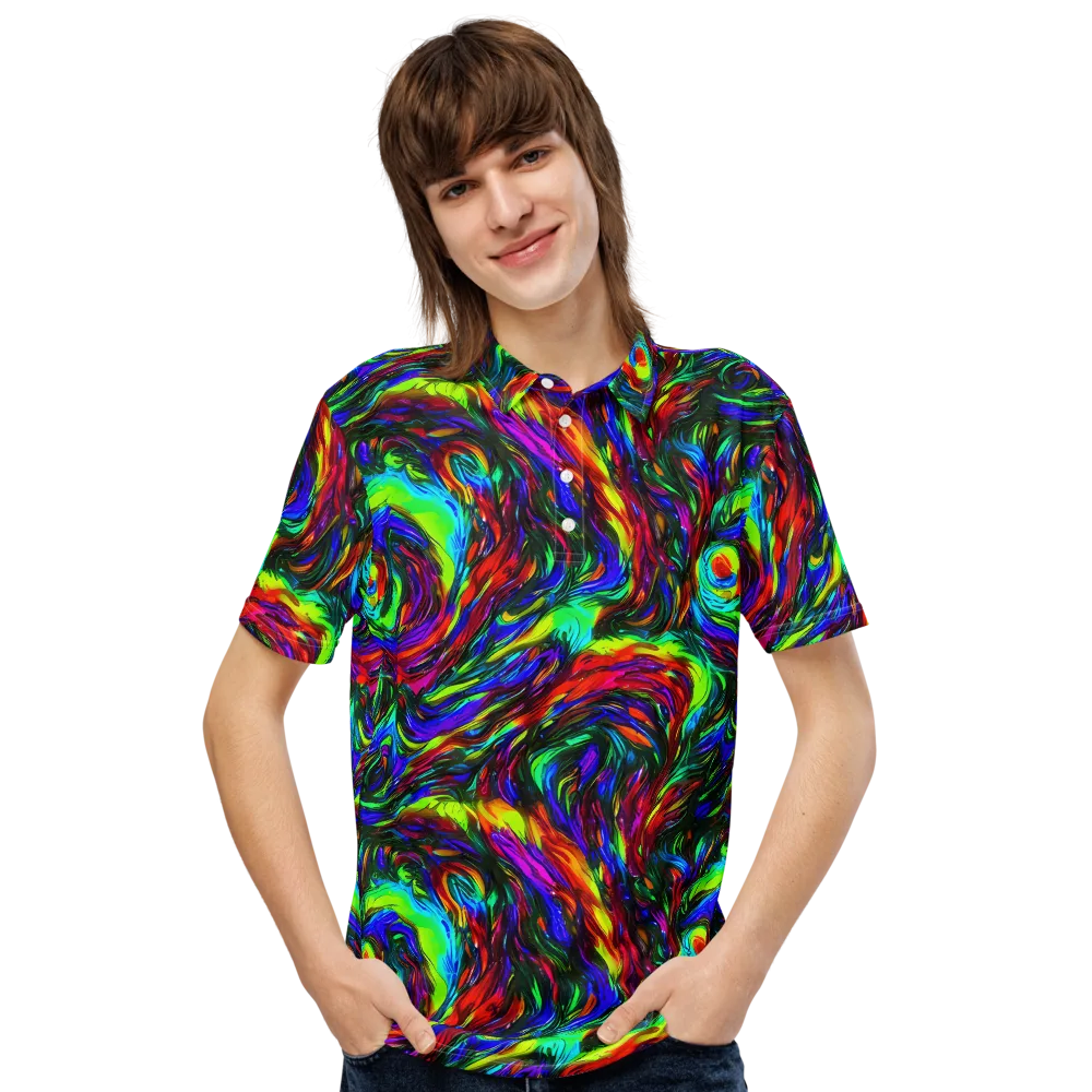 Calraet Swirl on Men's Slim Fit Polo Shirt — Front