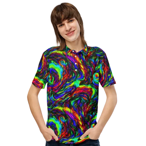 Calraet Swirl on a Men's Slim Fit Polo Shirt