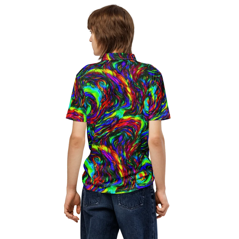 Calraet Swirl on Men's Slim Fit Polo Shirt — Back