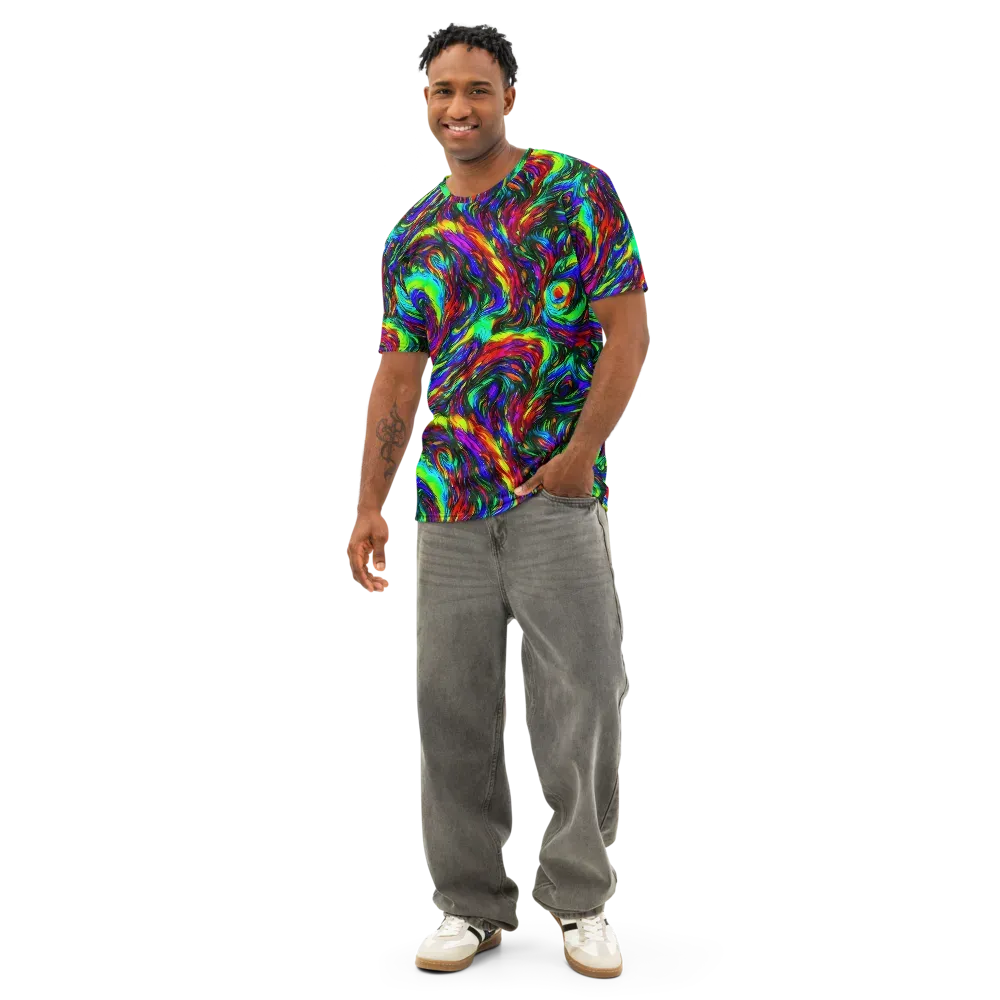 Calraet Swirl on Men's Cotton Crew Neck T-Shirt — Front