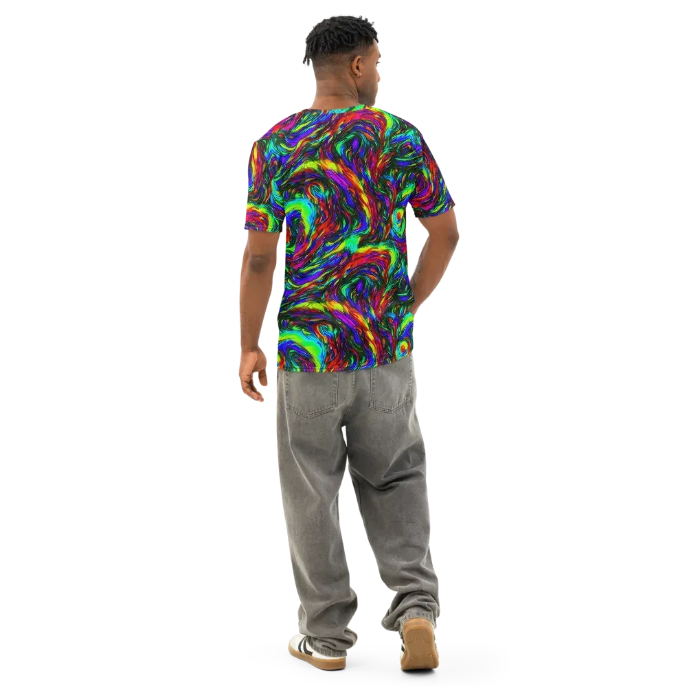 Calraet Swirl on Men's Cotton Crew Neck T-Shirt — Back