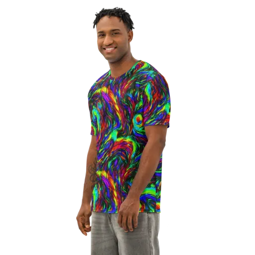 Calraet Swirl on a Men's Cotton Crew Neck T-Shirt