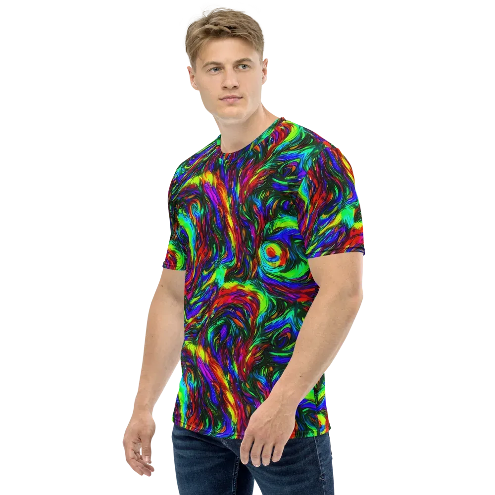 Calraet Swirl on Men's Crew Neck T-Shirt — Left