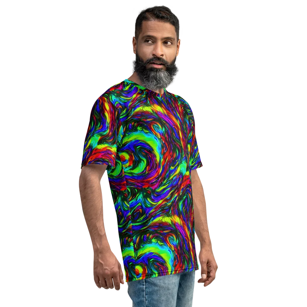 Calraet Swirl on Men's Crew Neck T-Shirt — Right