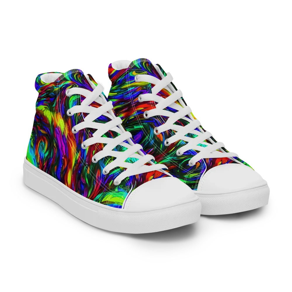 Calraet Swirl on Men's High Top Canvas Shoes — Right Front