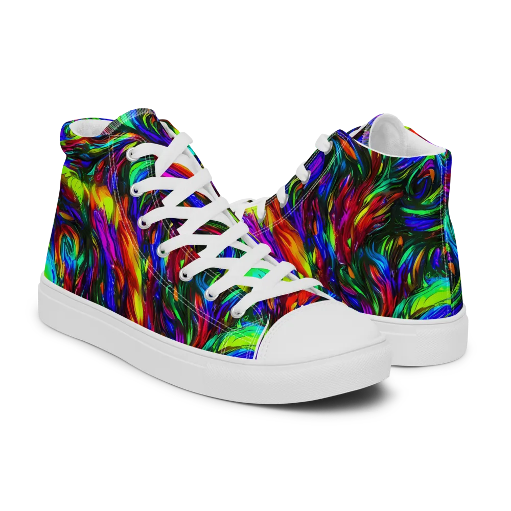 Calraet Swirl on Men's High Top Canvas Shoes — Right