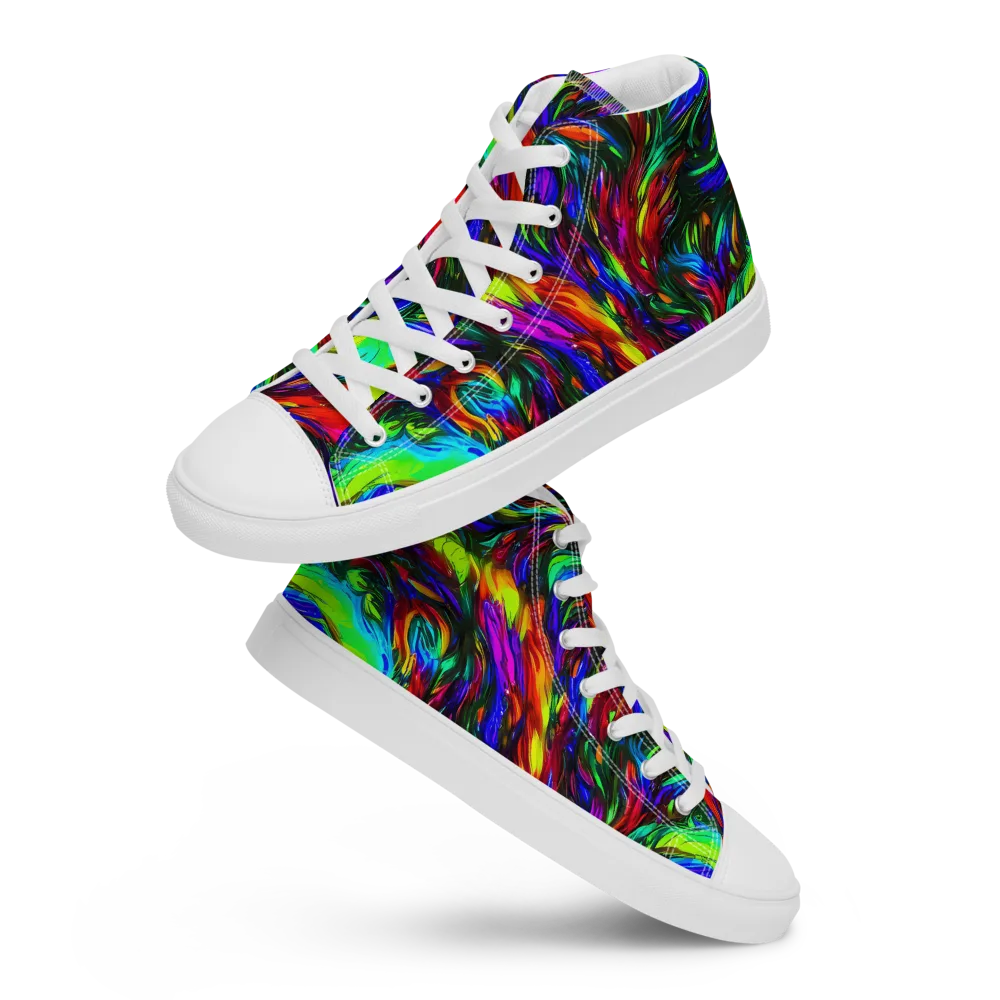 Calraet Swirl on Men's High Top Canvas Shoes — Front