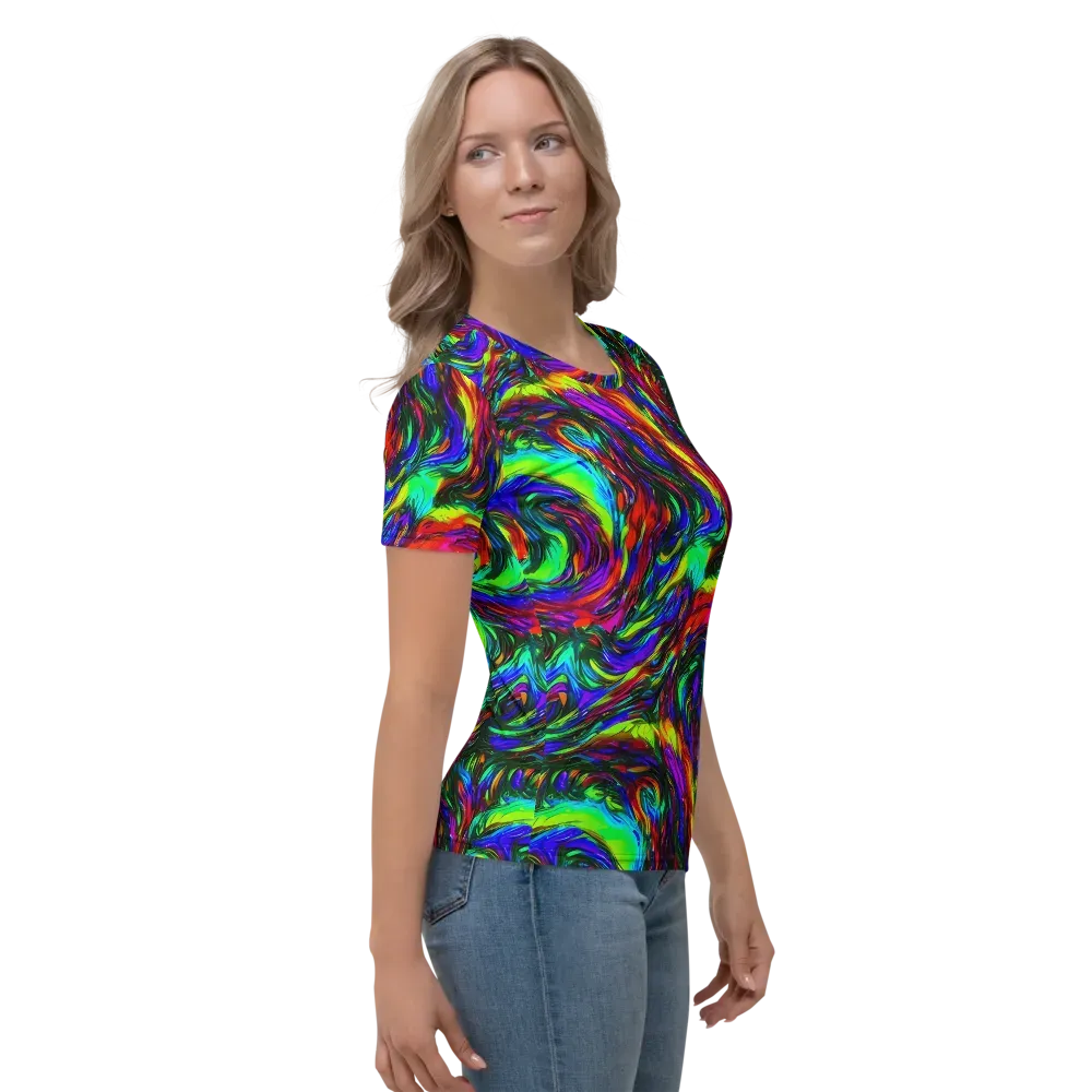 Calraet Swirl on Women's Crew Neck T-Shirt — Right