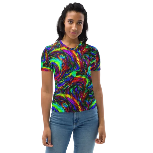 Calraet Swirl on a Women's Crew Neck T-Shirt