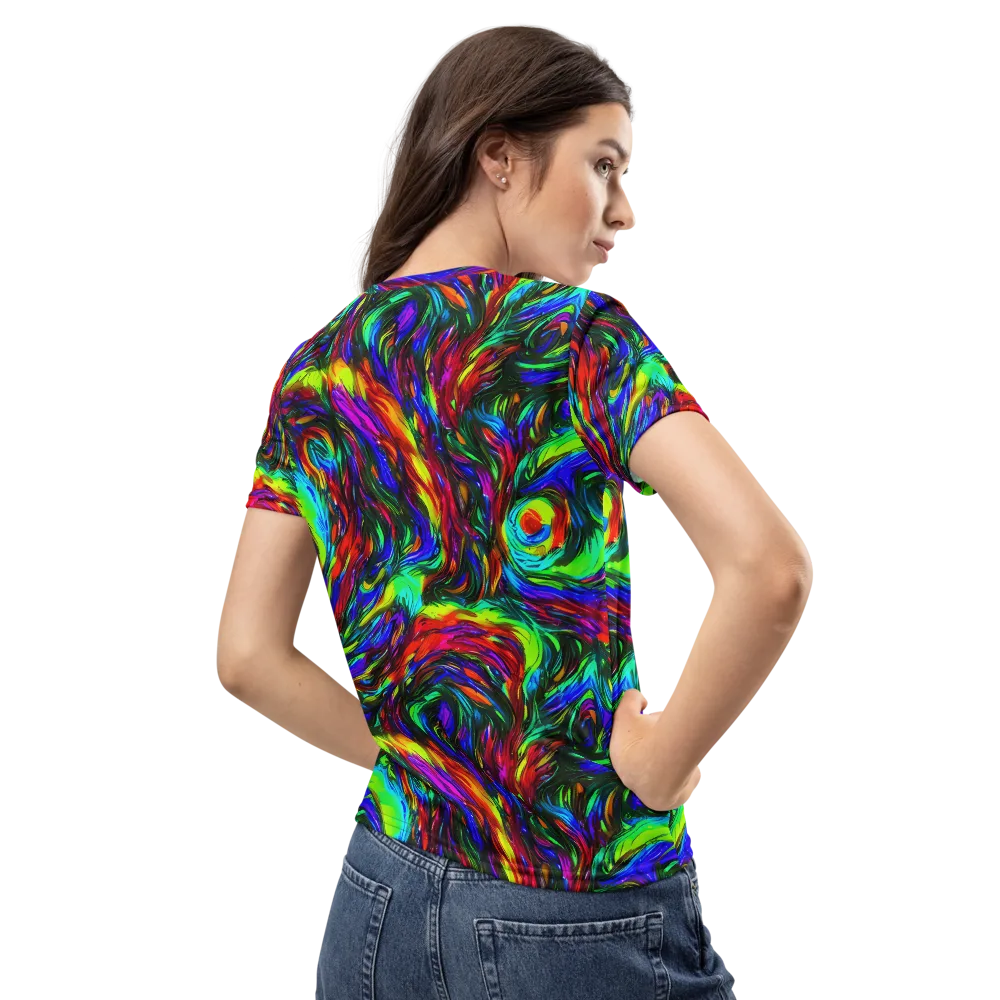 Calraet Swirl on Women's Crew Neck T-Shirt — Back