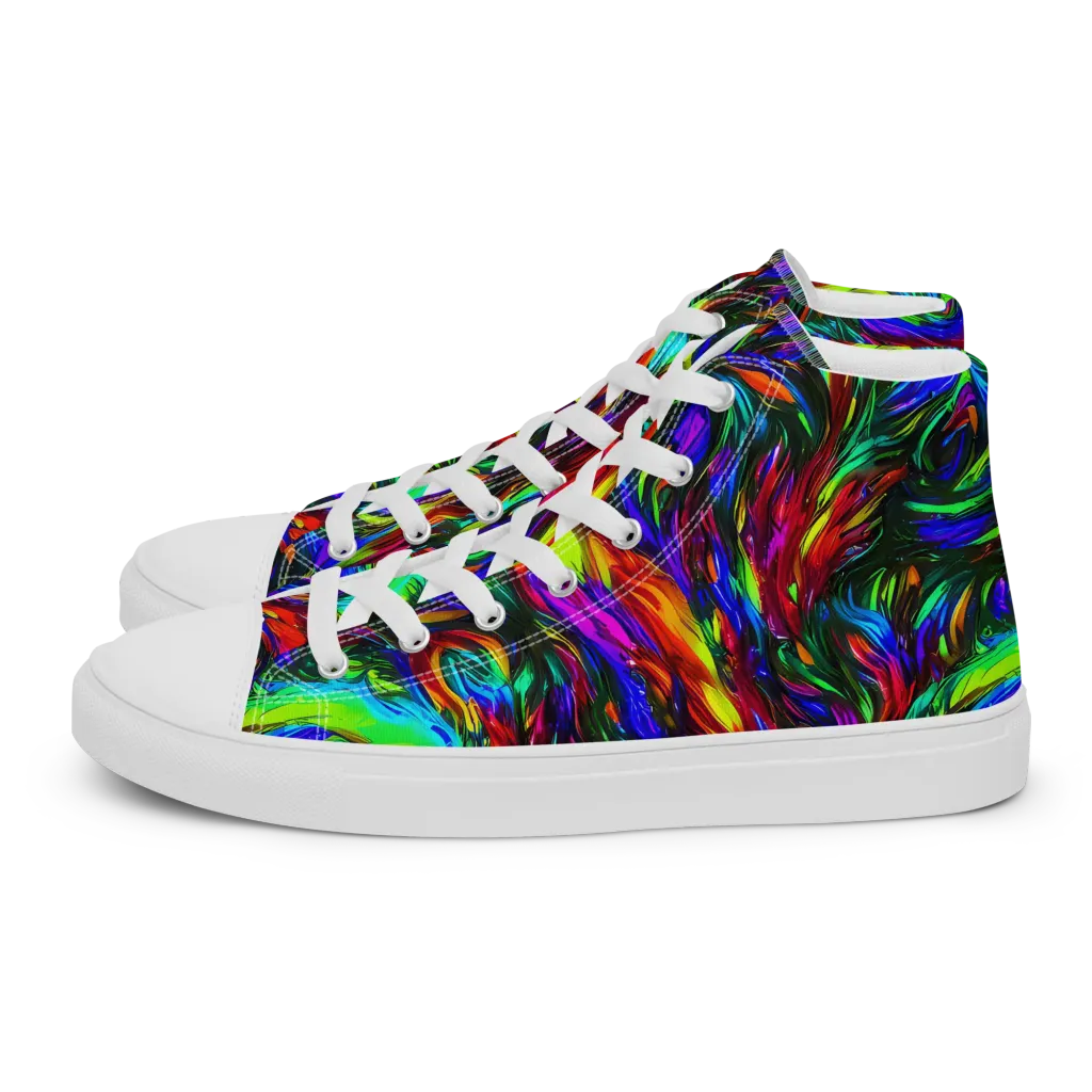 Calraet Swirl on Women's High Top Canvas Shoes — Left