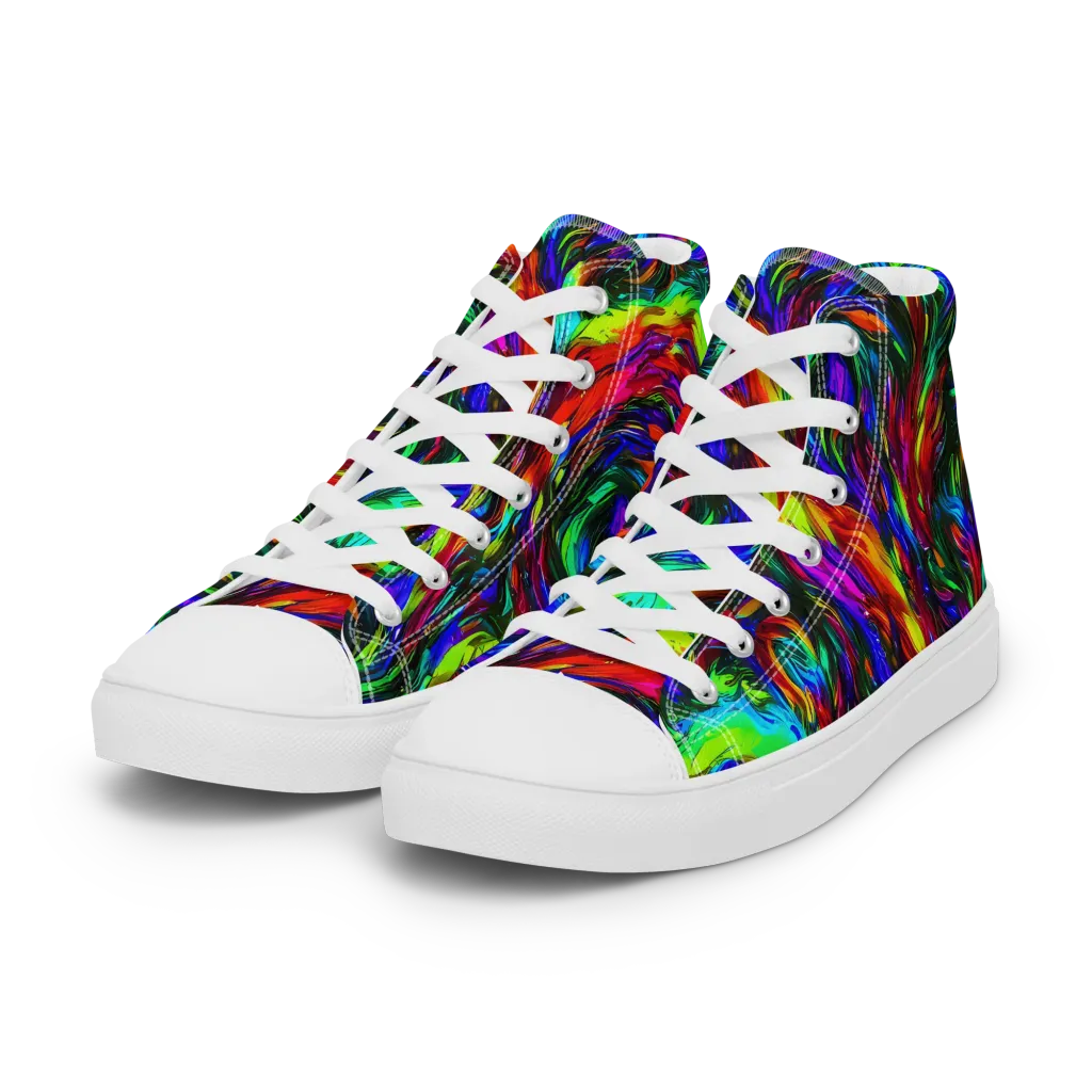 Calraet Swirl on Women's High Top Canvas Shoes — Left Front