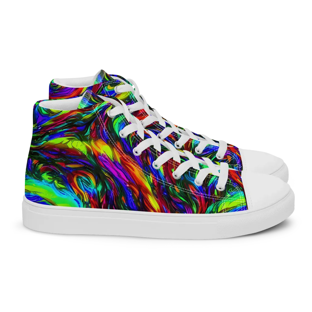 Calraet Swirl on Women's High Top Canvas Shoes — Right