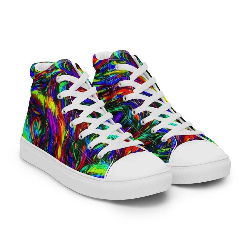 Calraet Swirl on Women's High Top Canvas Shoes — Right Front