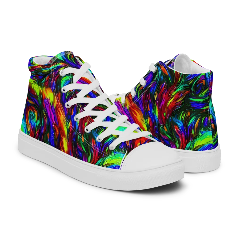 Calraet Swirl on Women's High Top Canvas Shoes — Right