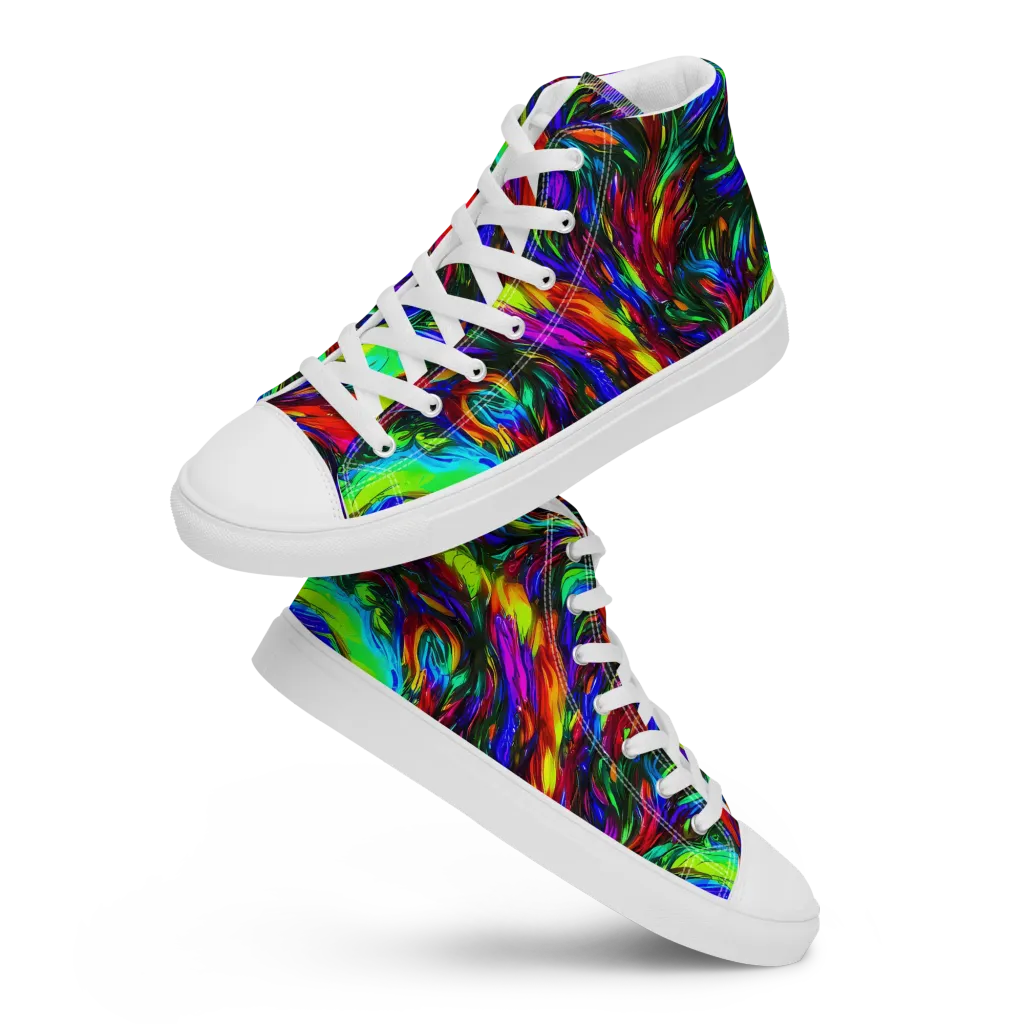 Calraet Swirl on Women's High Top Canvas Shoes — Front
