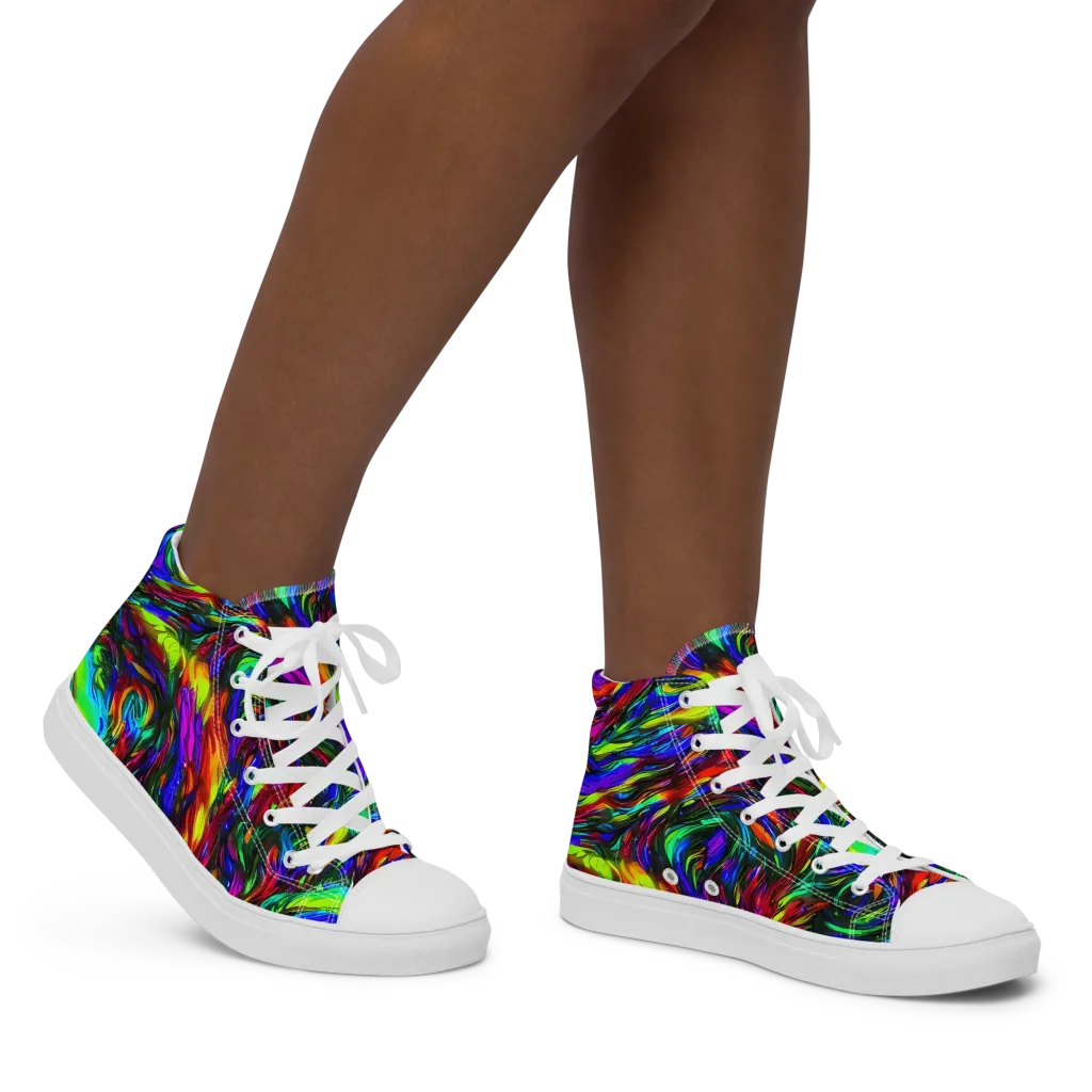 Calraet Swirl on Women's High Top Canvas Shoes — Right