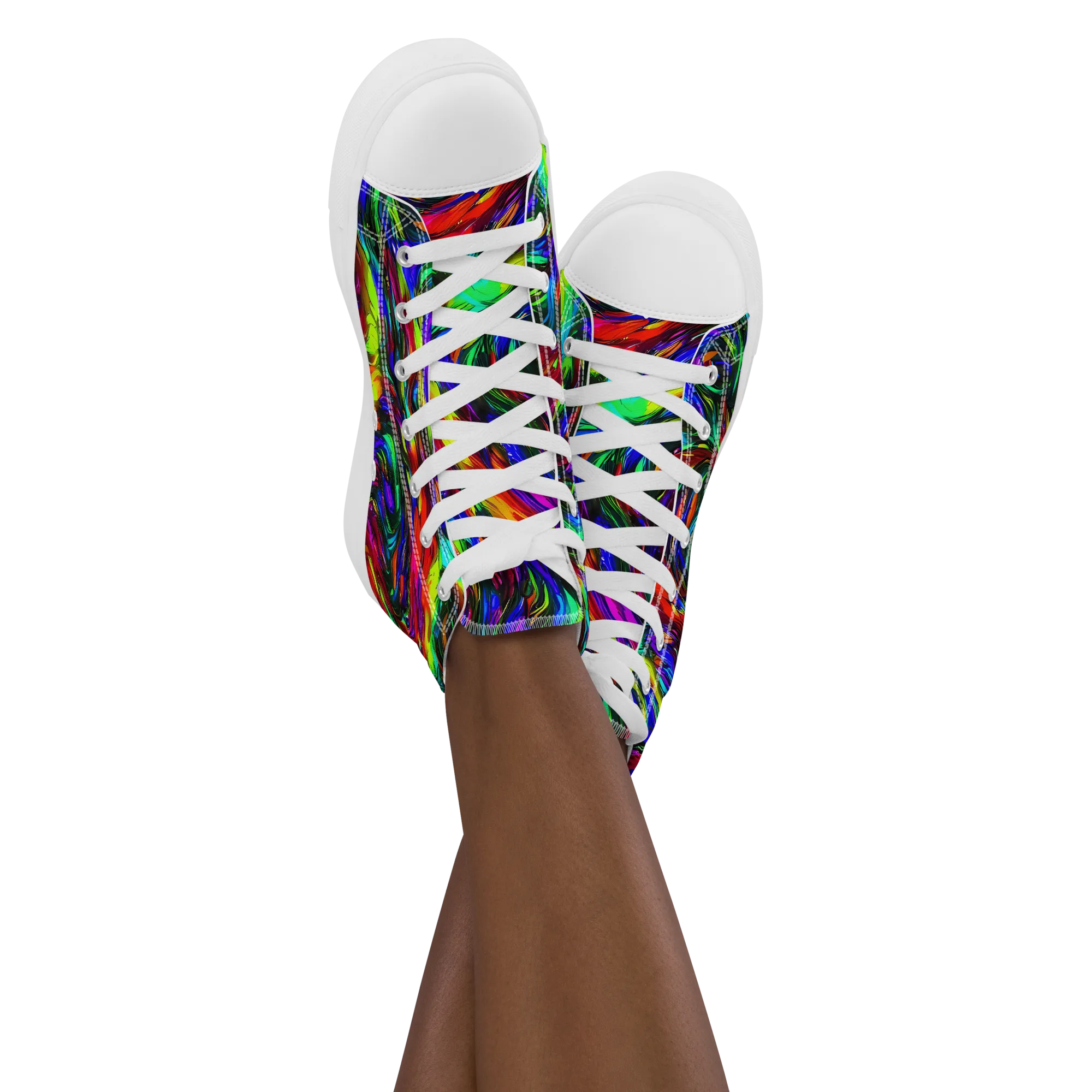 Calraet Swirl on Women's High Top Canvas Shoes — Front