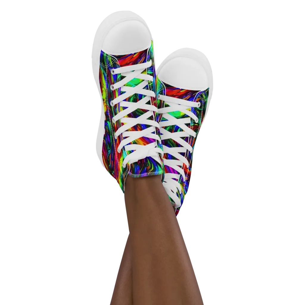 Calraet Swirl on Women's High Top Canvas Shoes — Front