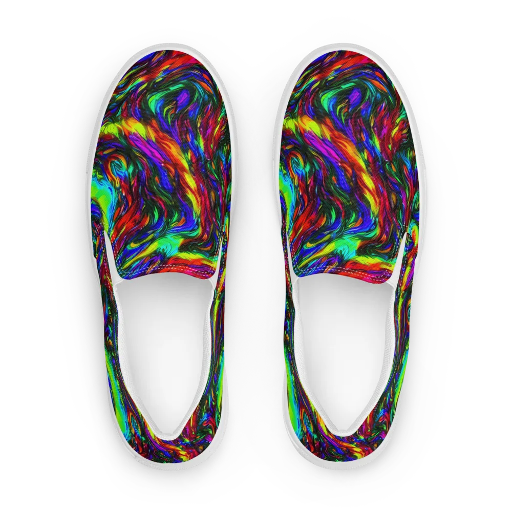Calraet Swirl on Men's Slip-On Canvas Shoes — Front