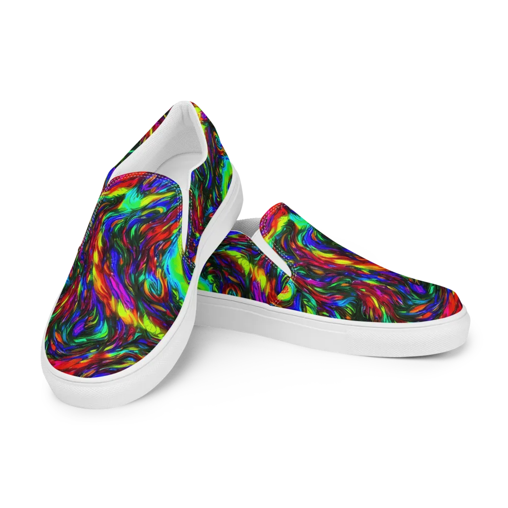 Calraet Swirl on Men's Slip-On Canvas Shoes — Left Front