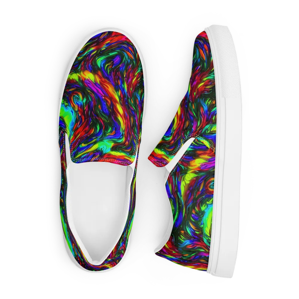 Calraet Swirl on Men's Slip-On Canvas Shoes — Front