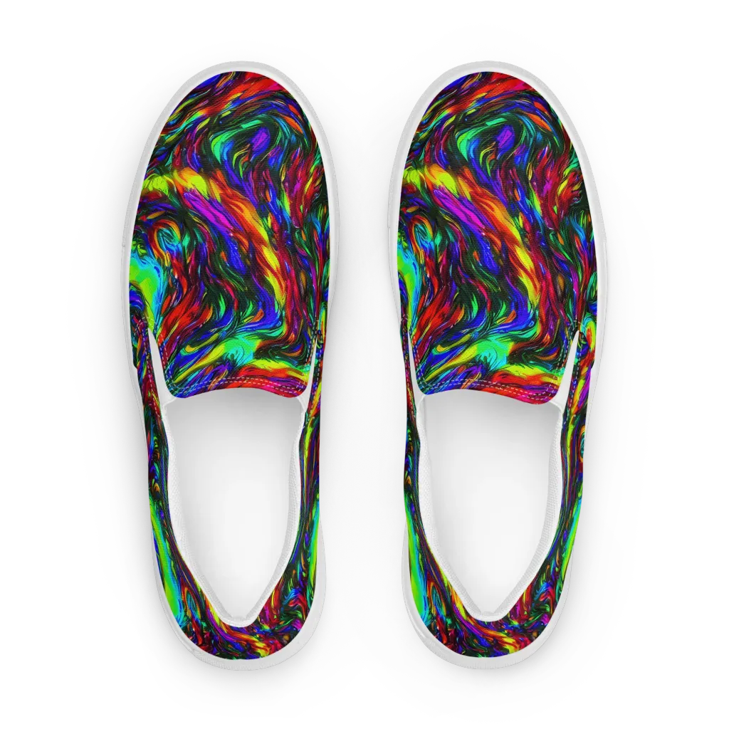 Calraet Swirl on Women's Slip-On Canvas Shoes — Front