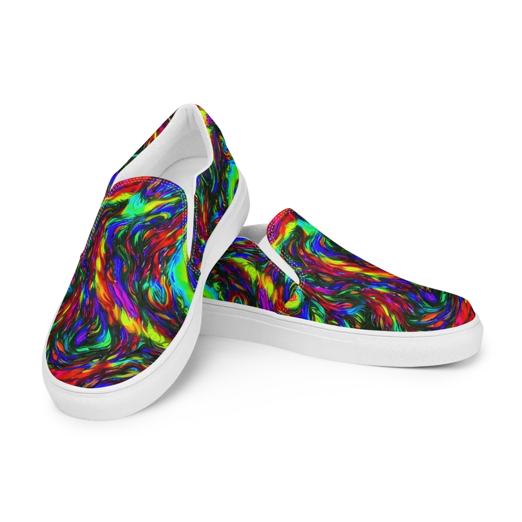 Calraet Swirl on Women's Slip-On Canvas Shoes — Left Front