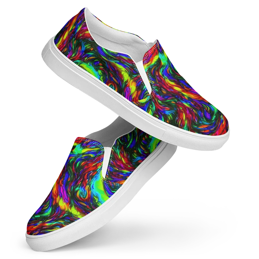 Calraet Swirl on Women's Slip-On Canvas Shoes — Front