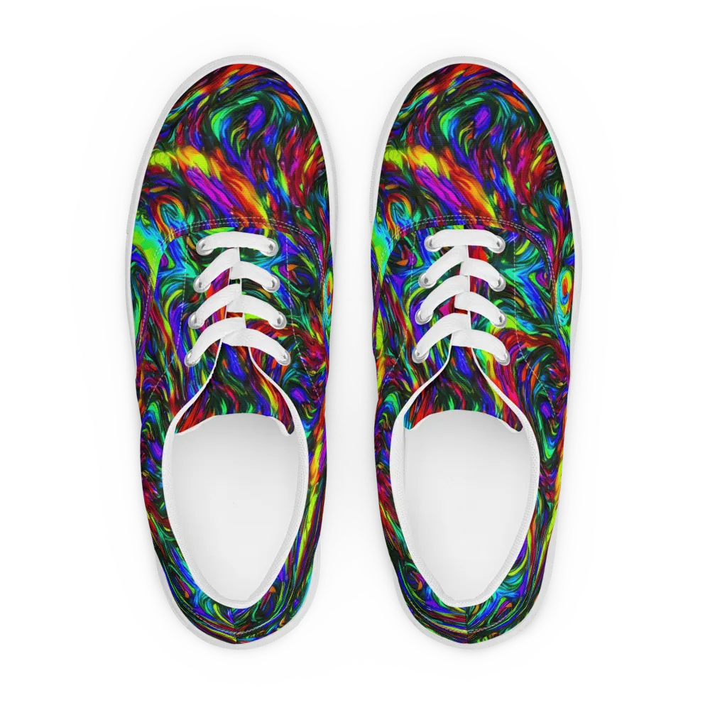 Calraet Swirl on Men's Lace-Up Canvas Shoes — Front