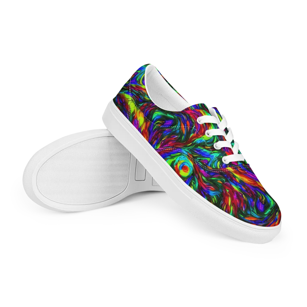 Calraet Swirl on Men's Lace-Up Canvas Shoes — Right Front