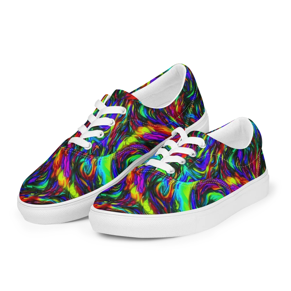 Calraet Swirl on Men's Lace-Up Canvas Shoes — Left Front