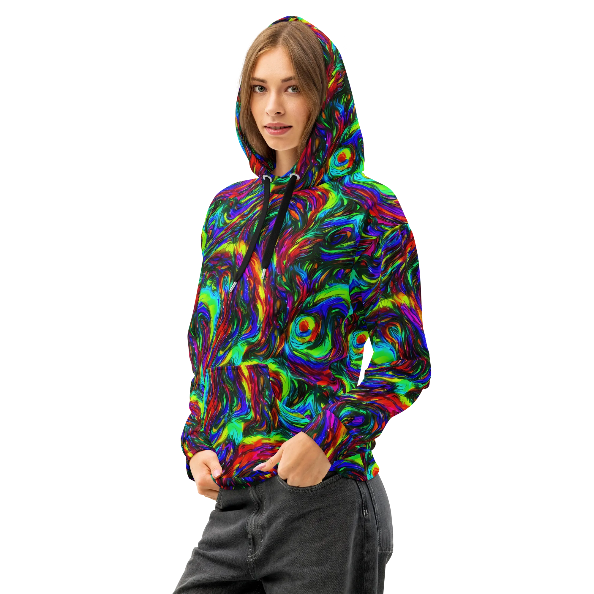 Calraet Swirl on Cotton Hoodie — Left Front