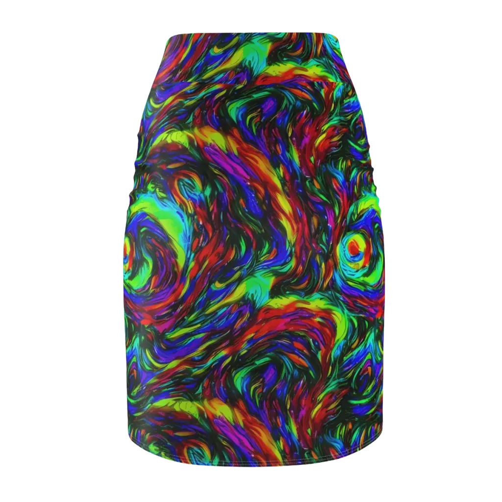 Calraet Swirl on Pencil Skirt — Back
