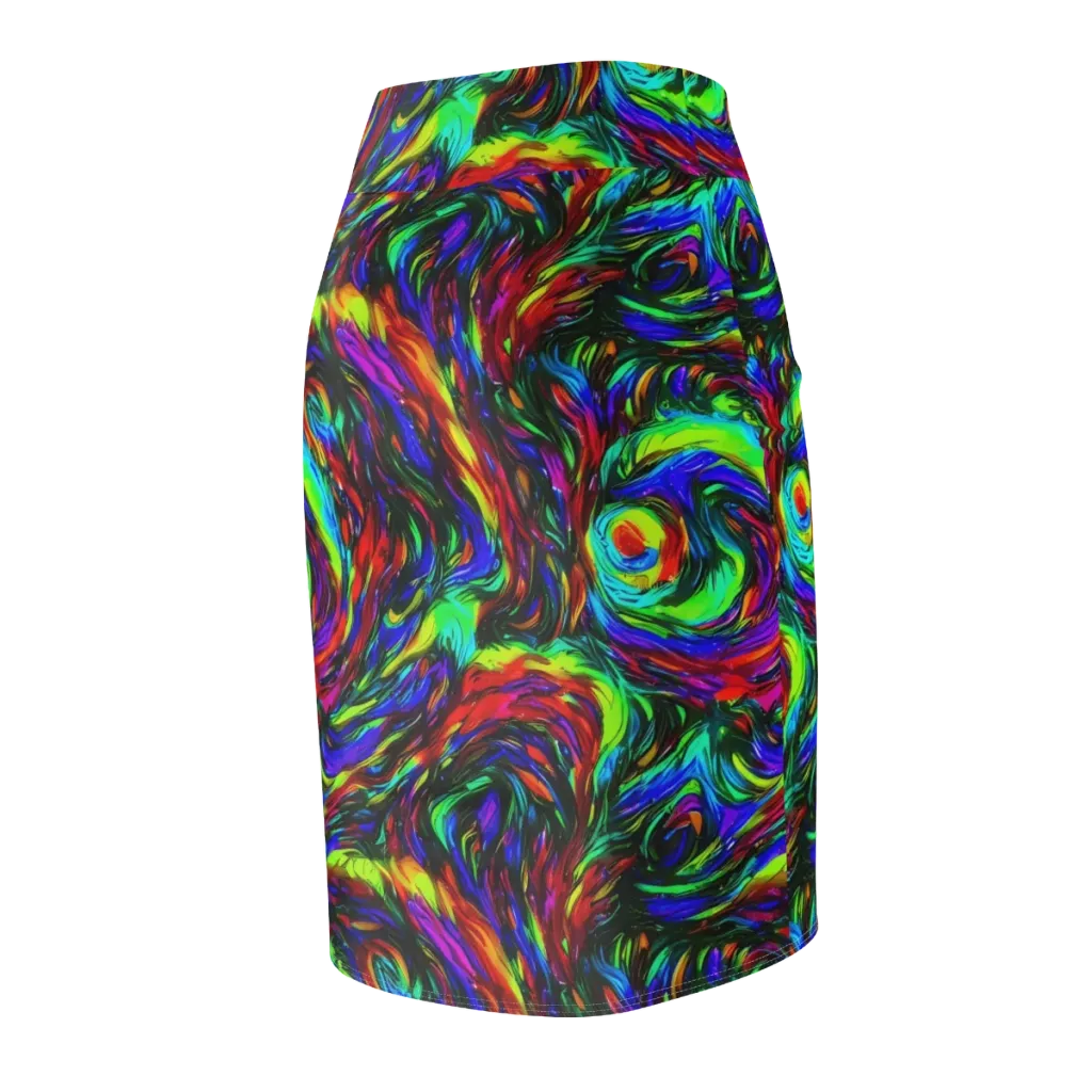 Calraet Swirl on Pencil Skirt — Back Side