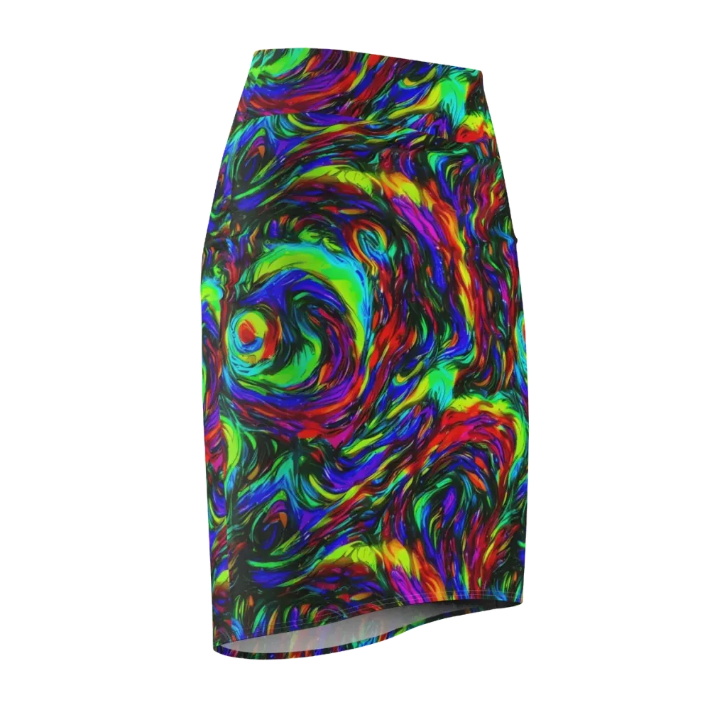 Calraet Swirl on Pencil Skirt — Front Side