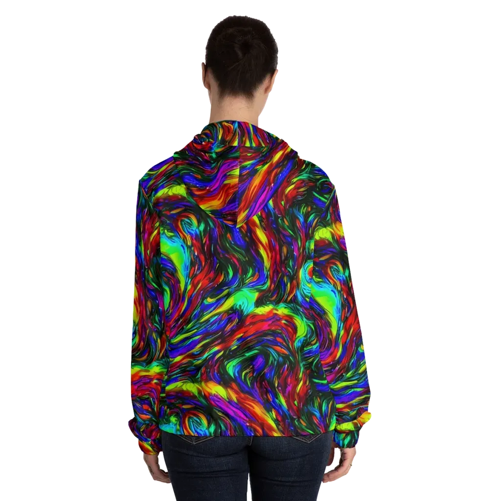 Calraet Swirl on Women's Full-Zip Hoodie — Back On Person
