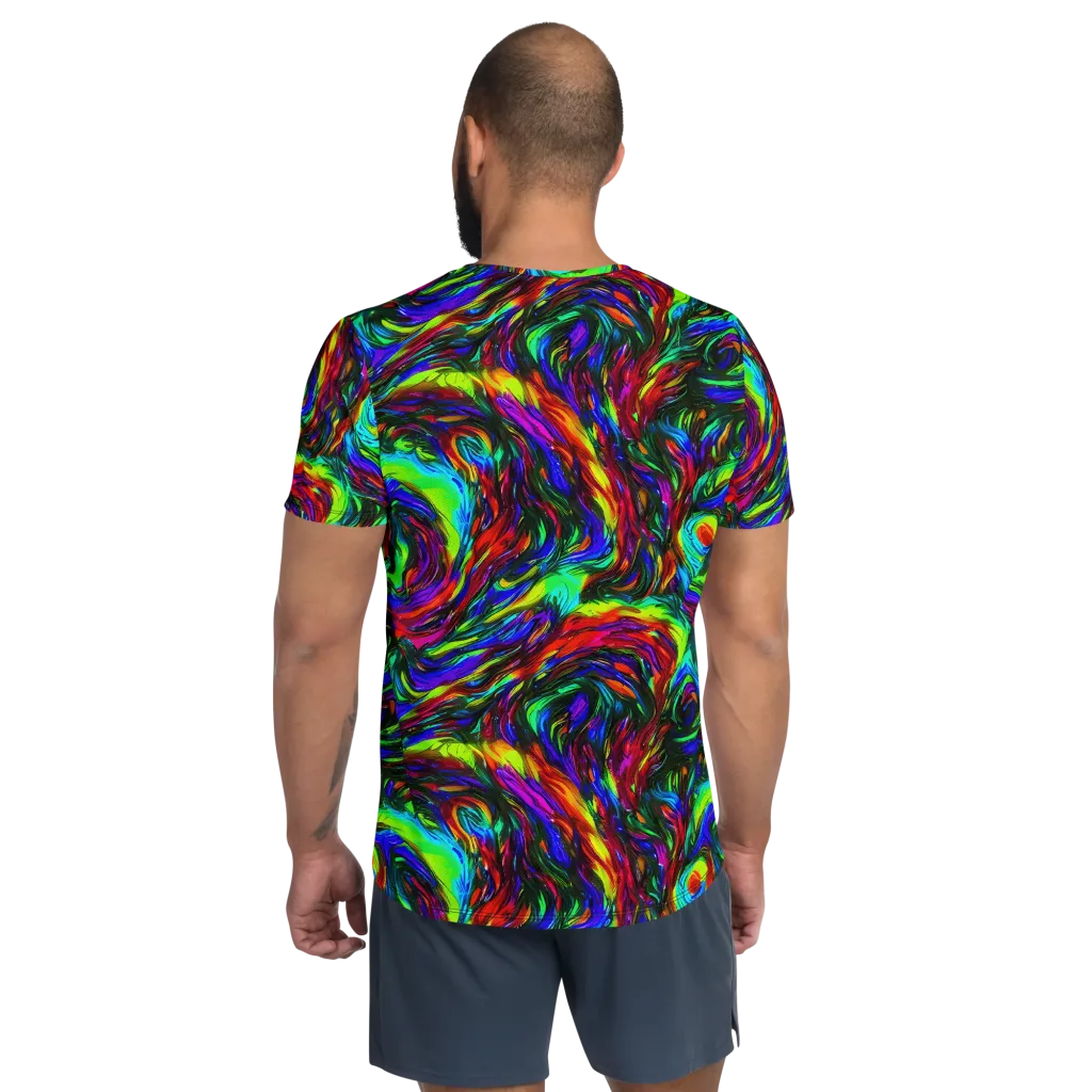 Calraet Swirl on Men's Athletic T-Shirt — Back