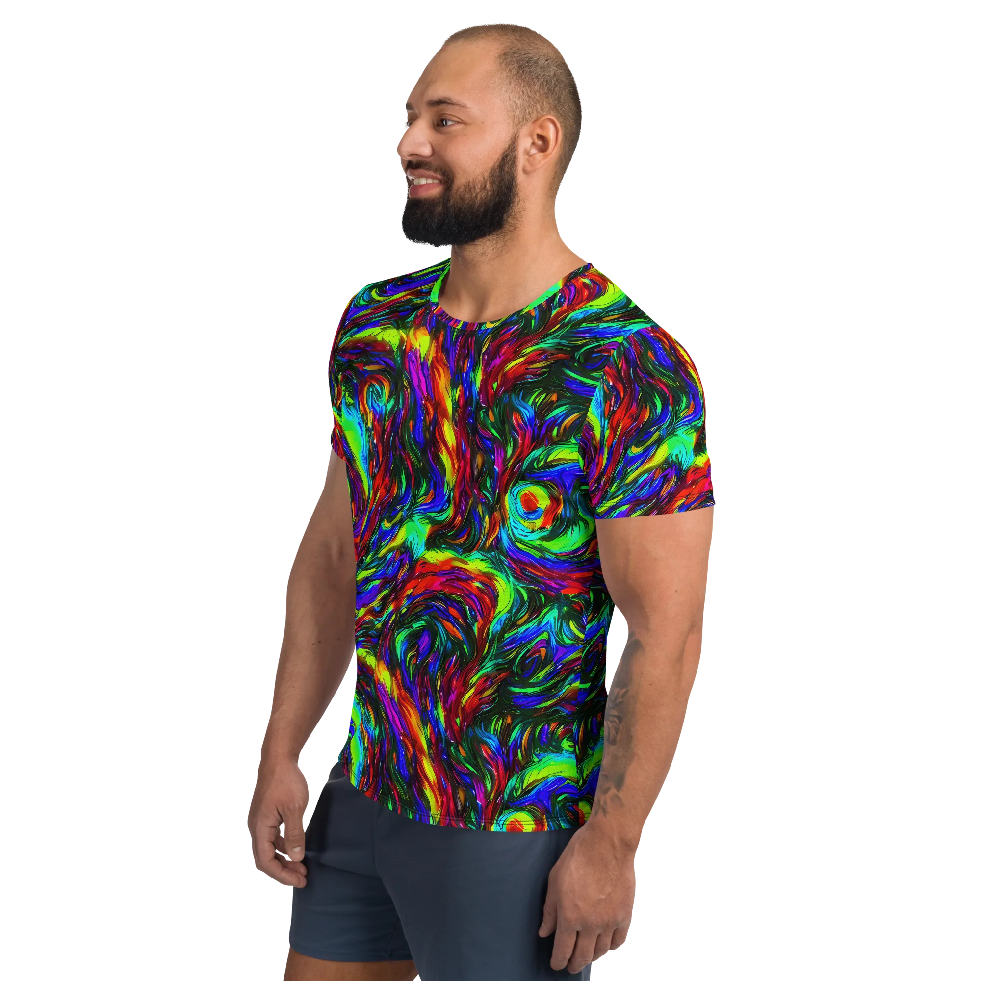 Calraet Swirl on Men's Athletic T-Shirt — Left