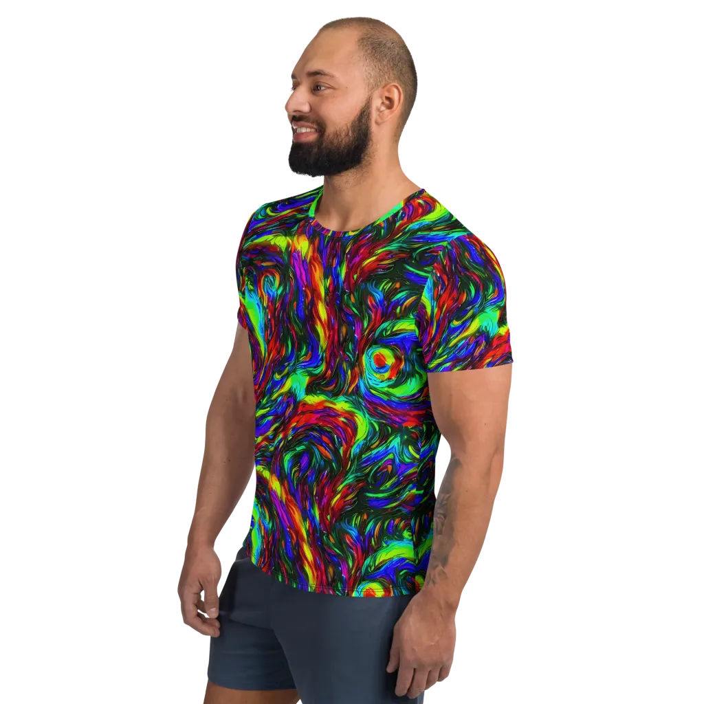 Calraet Swirl on Men's Athletic T-Shirt — Left
