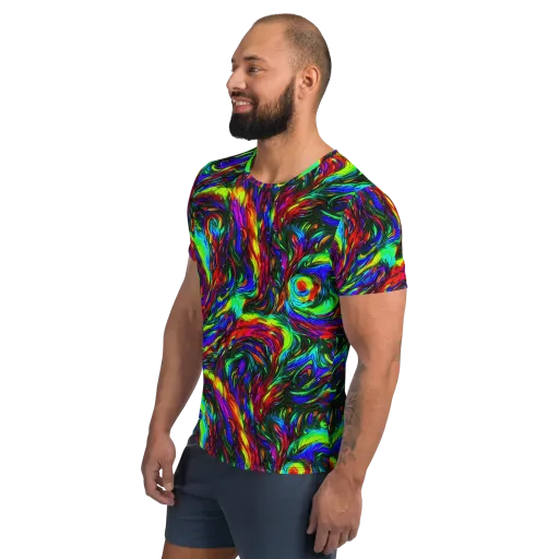 Calraet Swirl on a Men's Athletic T-Shirt