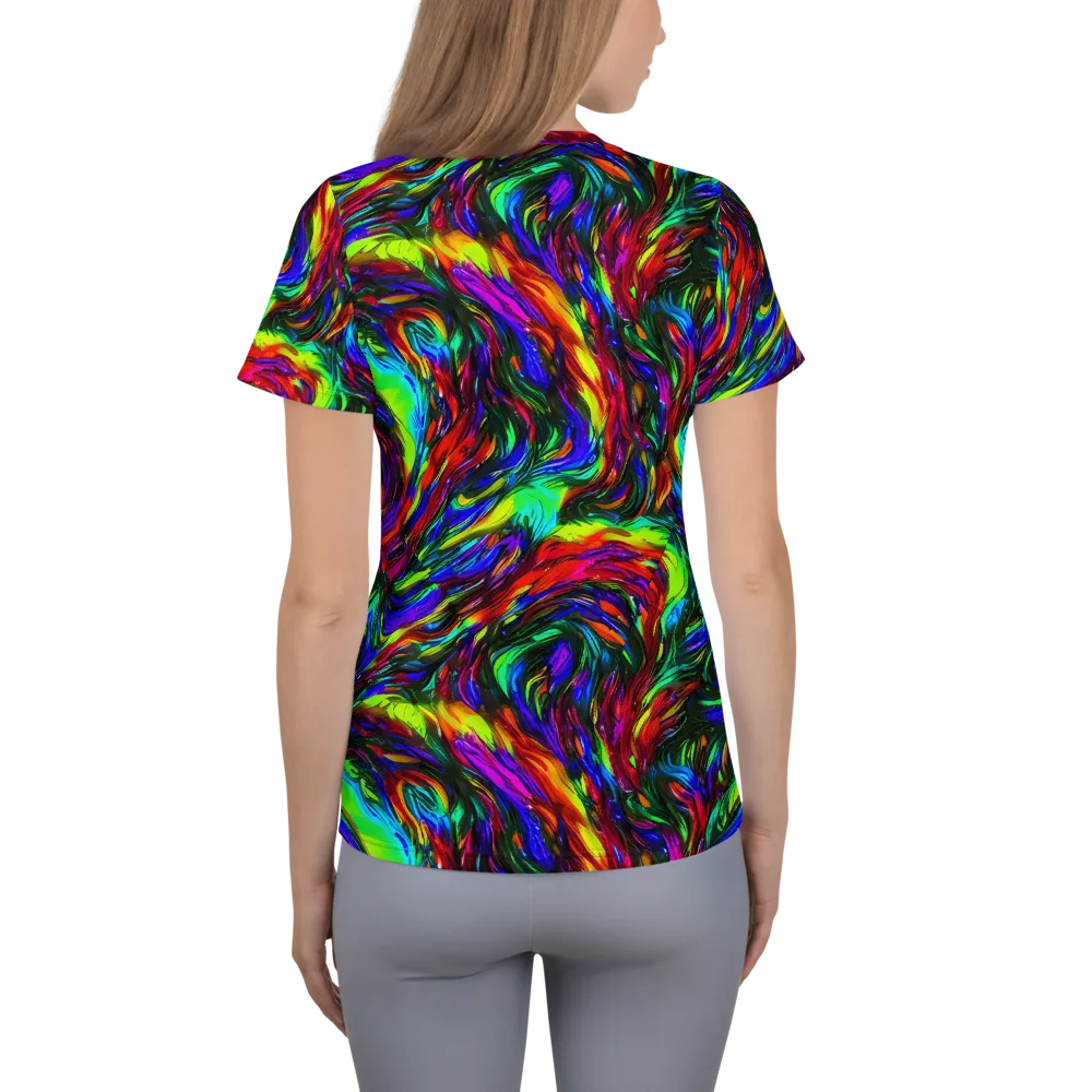 Calraet Swirl on Women's Athletic T-Shirt — Back