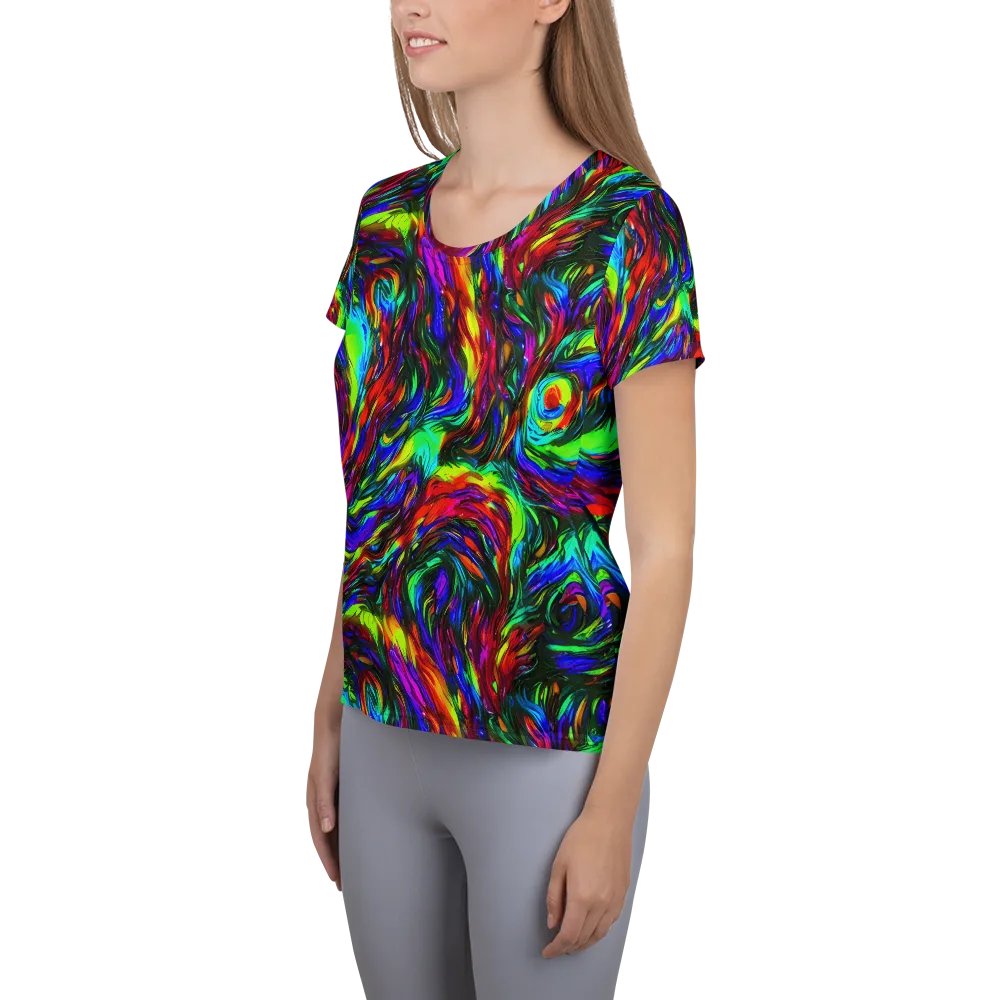 Calraet Swirl on Women's Athletic T-Shirt — Left