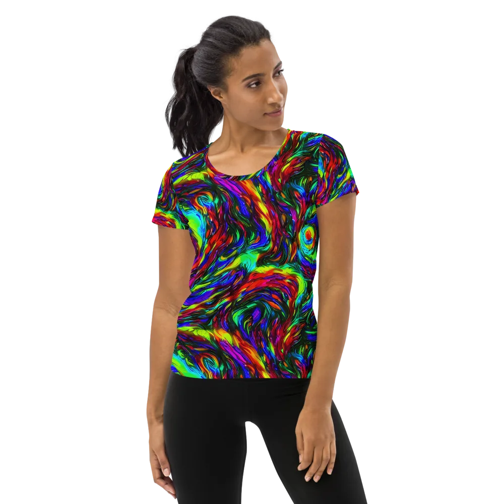 Calraet Swirl on Women's Athletic T-Shirt — Front