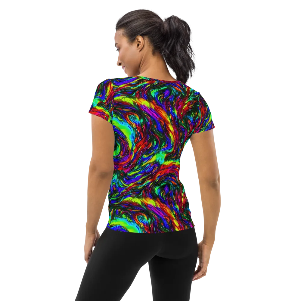 Calraet Swirl on Women's Athletic T-Shirt — Back