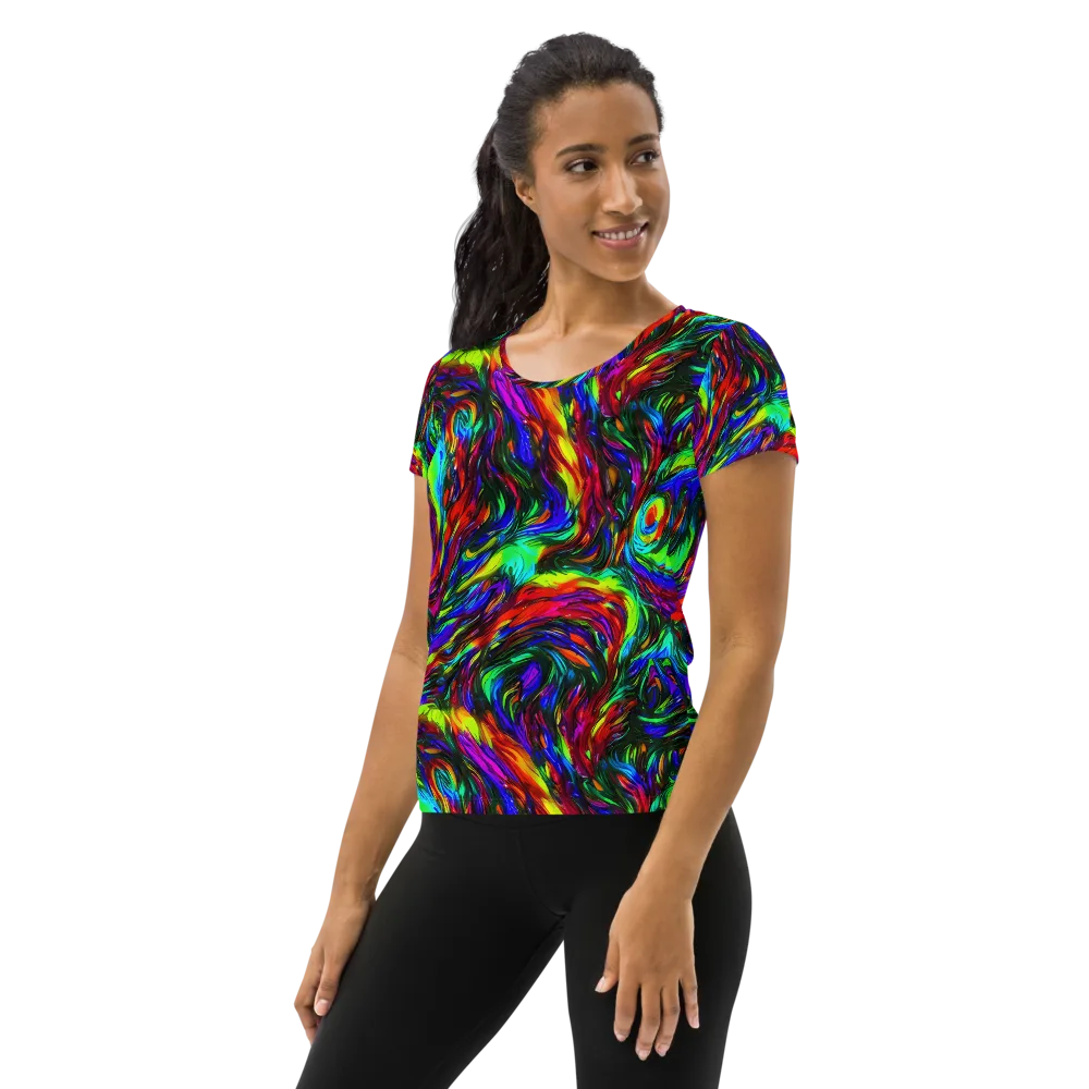 Calraet Swirl on Women's Athletic T-Shirt — Left